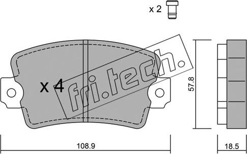 Fri.Tech. 193.0 - Гальмівні колодки, дискові гальма autozip.com.ua