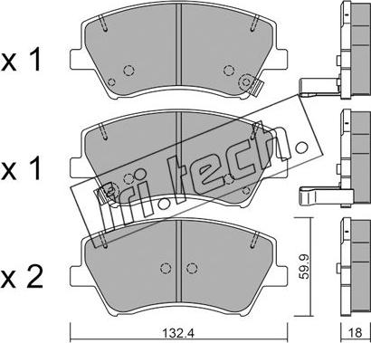 Fri.Tech. 1092.0 - Гальмівні колодки, дискові гальма autozip.com.ua