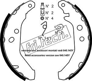 Fri.Tech. 1040.129K - Комплект гальм, барабанний механізм autozip.com.ua