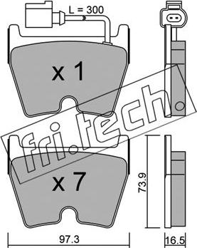 Fri.Tech. 1067.1 - Гальмівні колодки, дискові гальма autozip.com.ua