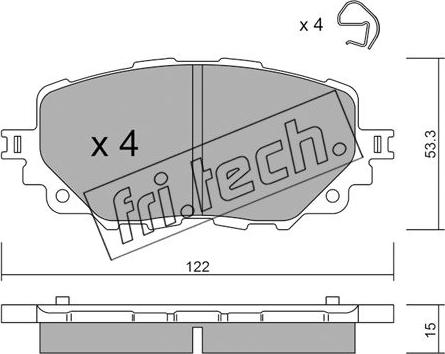 Fri.Tech. 1086.0 - Гальмівні колодки, дискові гальма autozip.com.ua