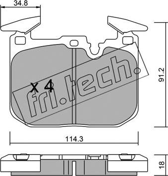 Fri.Tech. 1039.1 - Гальмівні колодки, дискові гальма autozip.com.ua