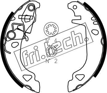 Fri.Tech. 1034.094S - Комплект гальм, барабанний механізм autozip.com.ua
