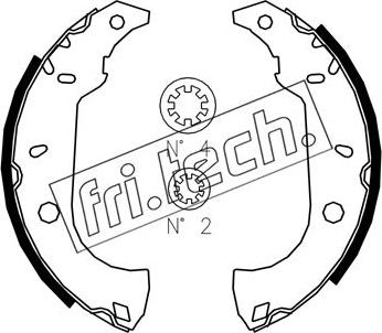 Fri.Tech. 1034.091S - Комплект гальм, барабанний механізм autozip.com.ua