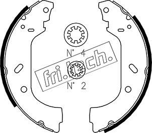 Fri.Tech. 1034.098 - Комплект гальм, барабанний механізм autozip.com.ua