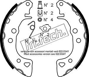 Fri.Tech. 1022.030K - Комплект гальм, барабанний механізм autozip.com.ua