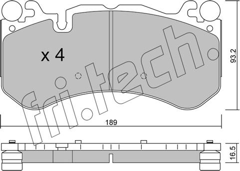 Fri.Tech. 1198.0 - Гальмівні колодки, дискові гальма autozip.com.ua