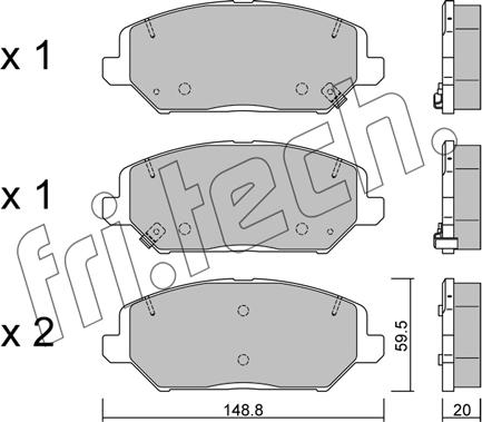 Fri.Tech. 1163.0 - Гальмівні колодки, дискові гальма autozip.com.ua