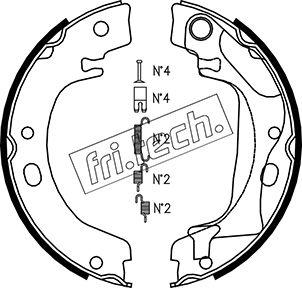 Fri.Tech. 1115.318K - Комплект гальм, ручник, парковка autozip.com.ua