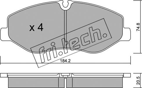 Fri.Tech. 1139.0 - Гальмівні колодки, дискові гальма autozip.com.ua