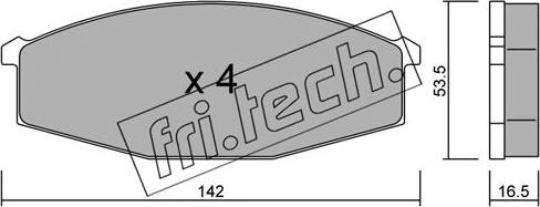 Fri.Tech. 112.0 - Гальмівні колодки, дискові гальма autozip.com.ua