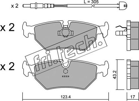 Fri.Tech. 182.1W - Гальмівні колодки, дискові гальма autozip.com.ua