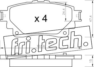 Fri.Tech. 1290.0 - Гальмівні колодки, дискові гальма autozip.com.ua