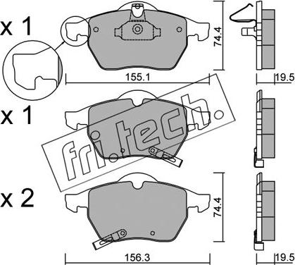 Fri.Tech. 120.1 - Гальмівні колодки, дискові гальма autozip.com.ua