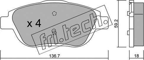 Fri.Tech. 869.0 - Гальмівні колодки, дискові гальма autozip.com.ua