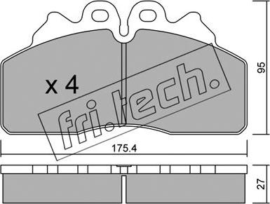 Fri.Tech. 867.0 - Гальмівні колодки, дискові гальма autozip.com.ua