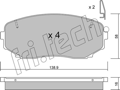 Fri.Tech. 889.1 - Гальмівні колодки, дискові гальма autozip.com.ua