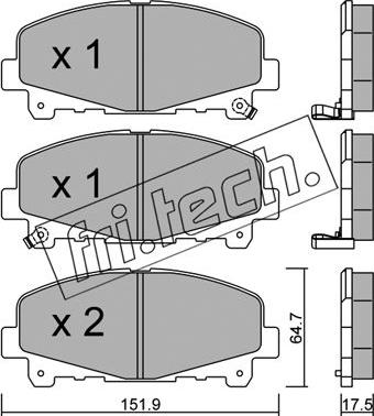 Fri.Tech. 884.0 - Гальмівні колодки, дискові гальма autozip.com.ua