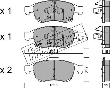 Fri.Tech. 833.2 - Гальмівні колодки, дискові гальма autozip.com.ua