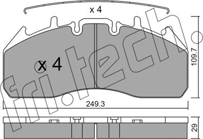 Fri.Tech. 825.0 - Гальмівні колодки, дискові гальма autozip.com.ua