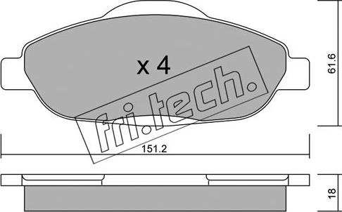 Fri.Tech. 820.0 - Гальмівні колодки, дискові гальма autozip.com.ua