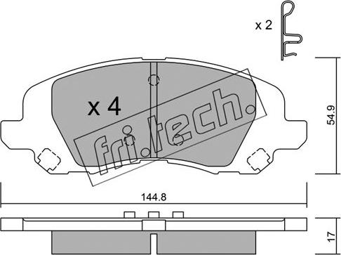 Fri.Tech. 878.0 - Гальмівні колодки, дискові гальма autozip.com.ua