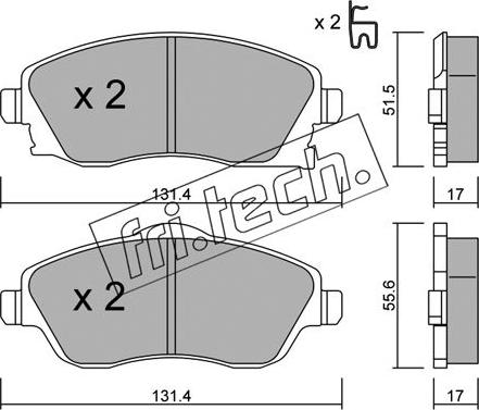 Fri.Tech. 349.0 - Гальмівні колодки, дискові гальма autozip.com.ua