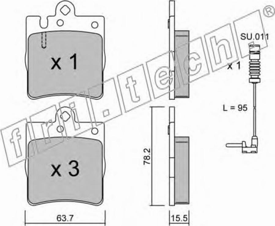 Fri.Tech. 3530W - Гальмівні колодки, дискові гальма autozip.com.ua