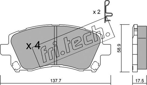 Fri.Tech. 305.0 - Гальмівні колодки, дискові гальма autozip.com.ua