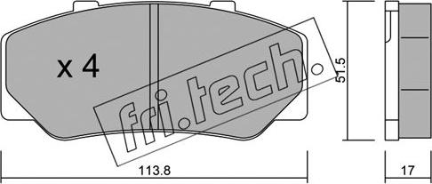 Fri.Tech. 317.0 - Гальмівні колодки, дискові гальма autozip.com.ua