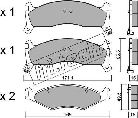 Fri.Tech. 384.0 - Гальмівні колодки, дискові гальма autozip.com.ua