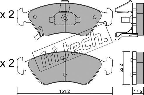 Fri.Tech. 380.0 - Гальмівні колодки, дискові гальма autozip.com.ua