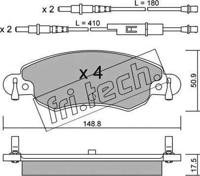 Fri.Tech. 339.0 - Гальмівні колодки, дискові гальма autozip.com.ua