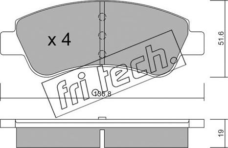 Fri.Tech. 336.0 - Гальмівні колодки, дискові гальма autozip.com.ua