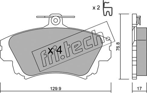 Fri.Tech. 295.0 - Гальмівні колодки, дискові гальма autozip.com.ua