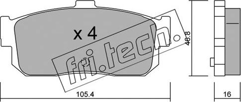 Fri.Tech. 200.0 - Гальмівні колодки, дискові гальма autozip.com.ua