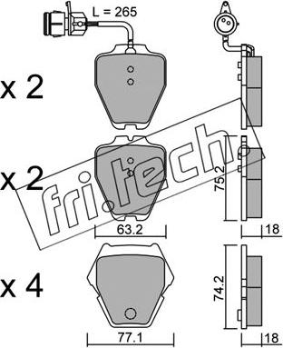 Fri.Tech. 790.0 - Гальмівні колодки, дискові гальма autozip.com.ua