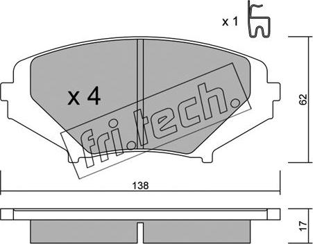 Fri.Tech. 748.0 - Гальмівні колодки, дискові гальма autozip.com.ua