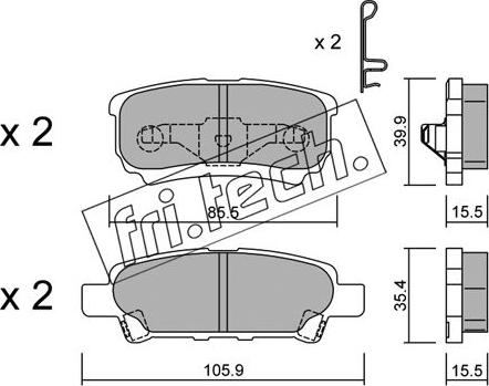 Fri.Tech. 753.0 - Гальмівні колодки, дискові гальма autozip.com.ua