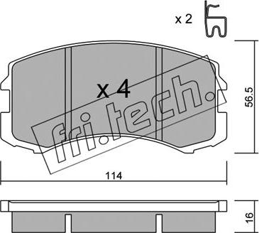 Fri.Tech. 752.0 - Гальмівні колодки, дискові гальма autozip.com.ua