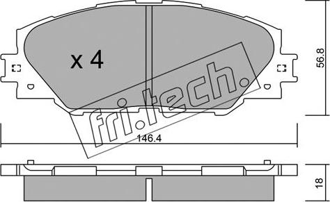 Fri.Tech. 764.0 - Гальмівні колодки, дискові гальма autozip.com.ua