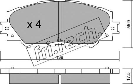 Fri.Tech. 763.0 - Гальмівні колодки, дискові гальма autozip.com.ua