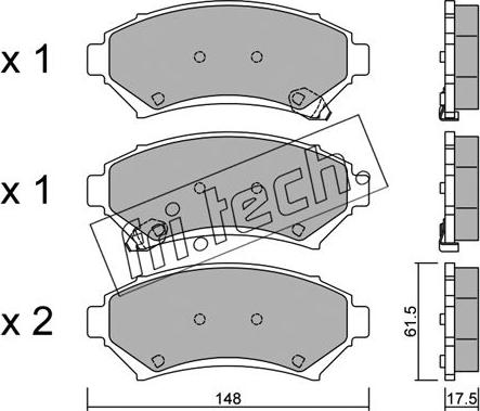 Fri.Tech. 712.0 - Гальмівні колодки, дискові гальма autozip.com.ua