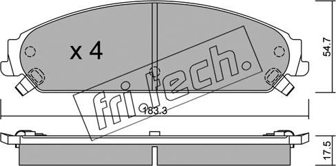 Fri.Tech. 733.0 - Гальмівні колодки, дискові гальма autozip.com.ua