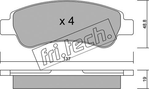 Fri.Tech. 726.0 - Гальмівні колодки, дискові гальма autozip.com.ua