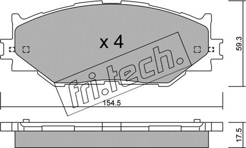 Fri.Tech. 776.0 - Гальмівні колодки, дискові гальма autozip.com.ua