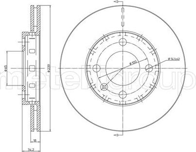 Fri.Tech. BD0454 - Гальмівний диск autozip.com.ua