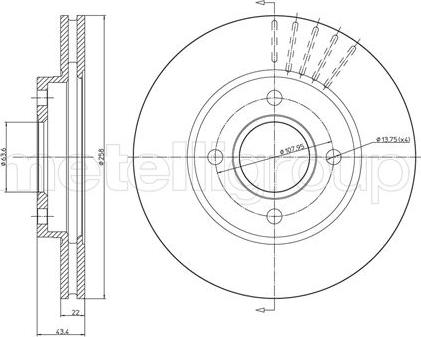 Fri.Tech. BD0460 - Гальмівний диск autozip.com.ua