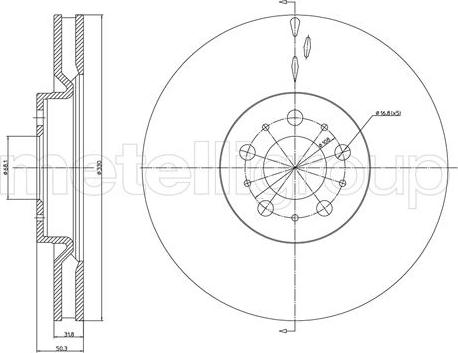 Fri.Tech. BD1632 - Гальмівний диск autozip.com.ua