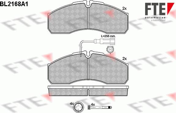 FTE 9500069 - Гальмівні колодки, дискові гальма autozip.com.ua